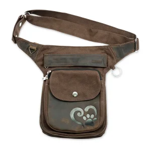 Gassi-Tasche Leder Vintage mit Prägung Pfotenherz  Hannover HS 4707