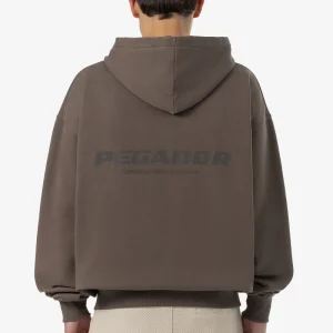 Colne Logo Oversized Sweat Jacket Washed Dust Brown