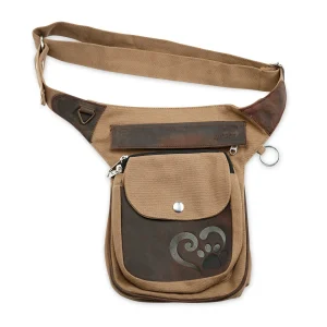Gassi-Tasche Leder Vintage mit Prägung Pfotenherz  Hannover HS 4704