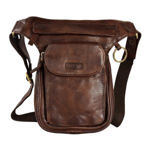 Gassi-Tasche Leder Mahagoni Braun - Gürteltasche S-XXXL - Hannover NJ-25 1053
