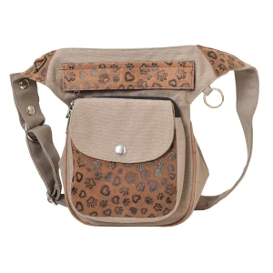 Gassi-Tasche Leder Vintage mit Prägung aus Wildleder - NJ-Hannover HS 4803