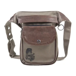 Gassi-Tasche Leder Vintage mit Ganesha-Motiv - Hannover HS 3021