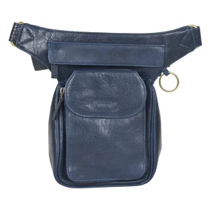 Gassi-Tasche Leder Navy Blau - Gürteltasche S-XXXL - Nijens Hannover NJ-25 1051