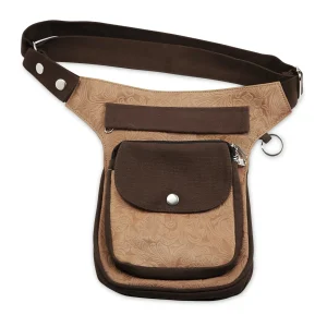 Gassi-Tasche Leder Vintage mit Blumen-Prägung Hannover HS F-101