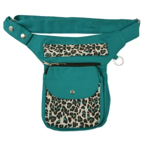 Gassi-Tasche Seegrün mit Leopardenmuster - Super-Hannover HS LEO-1003