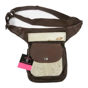 Gassi-Tasche Leder Vintage Einfach mit Kuhfell, Größe S-XXXL - Hannover VI-01