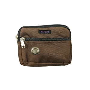 Nijens Kleine Beuteltasche mit Schlaufen, Öse, Wasserfester Stoff Braun Prague 077107