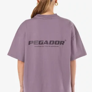 Arendal Logo Heavy Oversized Tee Washed Dusty Grape