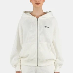 Dayita Raglan Rib Jacket Washed Warm White