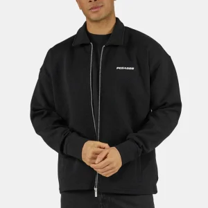 Tate Structured Zip Up Overshirt Washed Black
