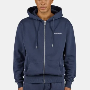 Logo Regular Sweat Jacket Washed Indigo Navy