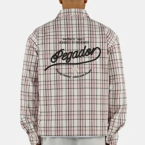 Soglio Oversized Flannel Shirt Washed Checked Powder Pink