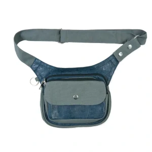 Gassi-Tasche Vintage Leder in Graublau - Frankfurt F-130