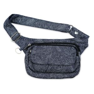 Nijens Hüfttasche Multifunktionale Gassi-Tasche S-XXXL für Hunde (Stoff Jeans Paisley) - Frankfurt Denim 1007